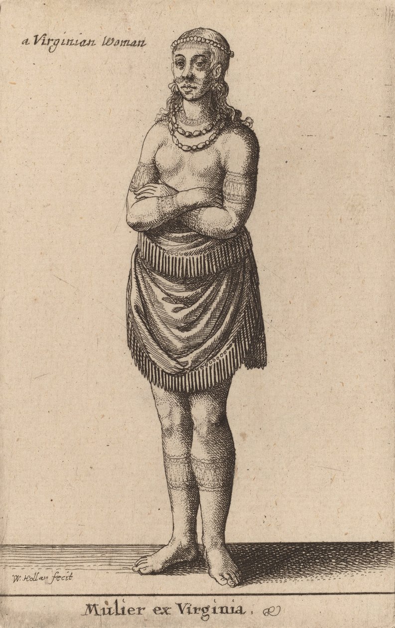 A nő Virginiából származik. alkotó: Wenceslaus Hollar