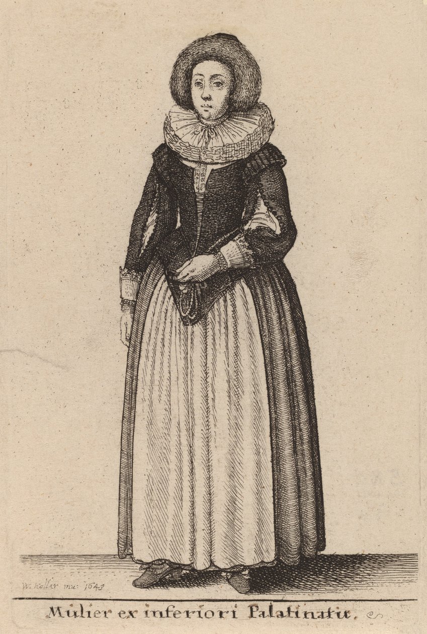 Egy nő Alsó-Pfalzból, 1643 alkotó: Wenceslaus Hollar
