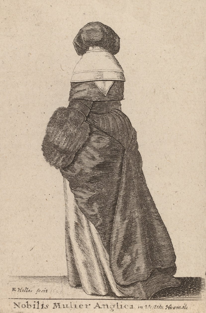 Egy nemes angol nő téli ruhában, 1643 alkotó: Wenceslaus Hollar