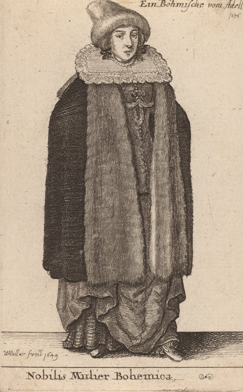 Egy híres cseh nő, 1649 alkotó: Wenceslaus Hollar