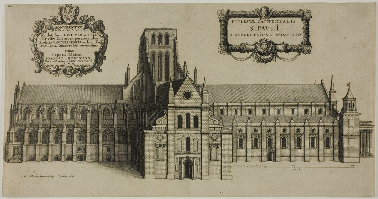 A régi Szent Pál-székesegyház északról alkotó: Wenceslaus Hollar