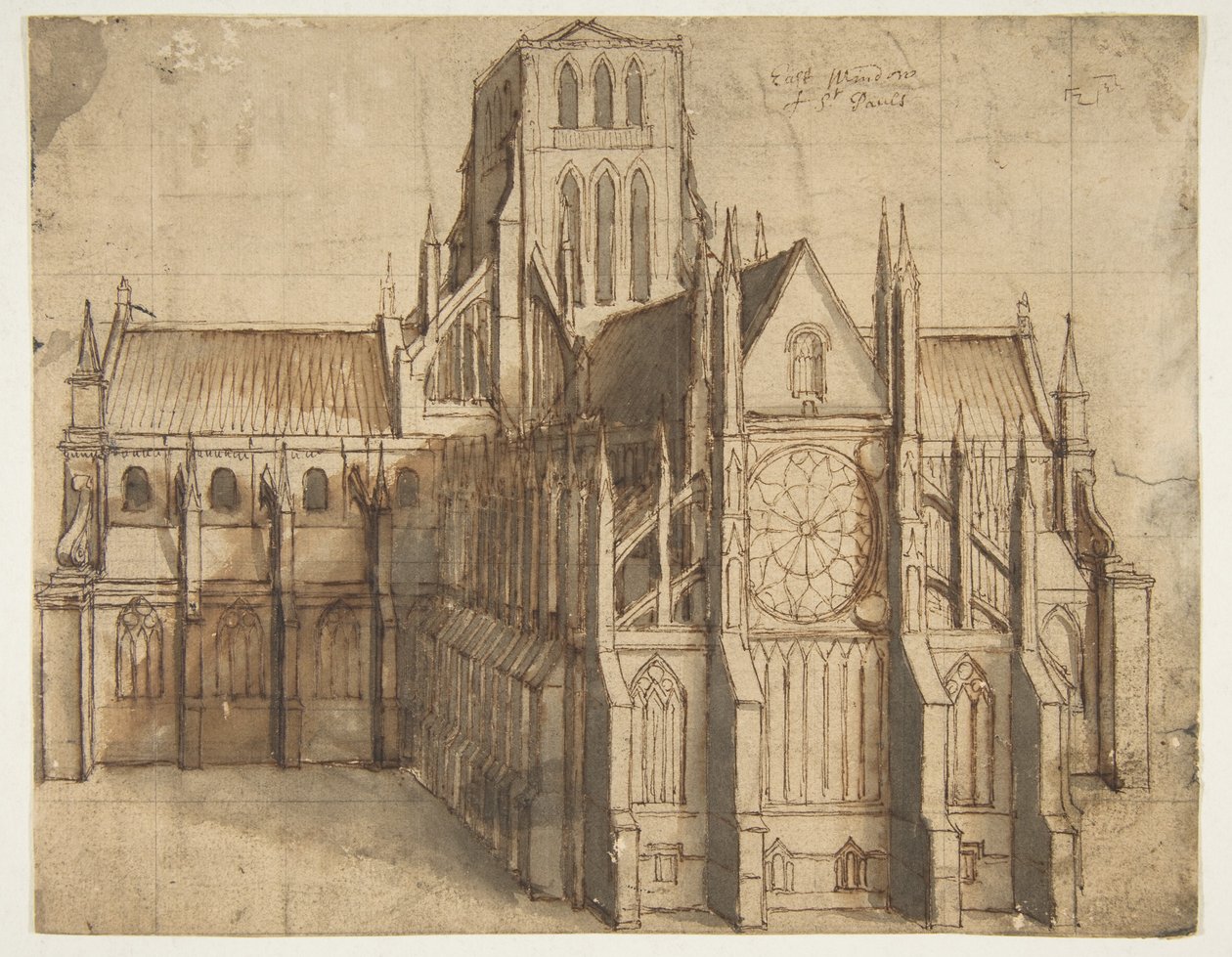 A régi Szent Pál-székesegyház, London, keleti irányból nézve alkotó: Wenceslaus Hollar