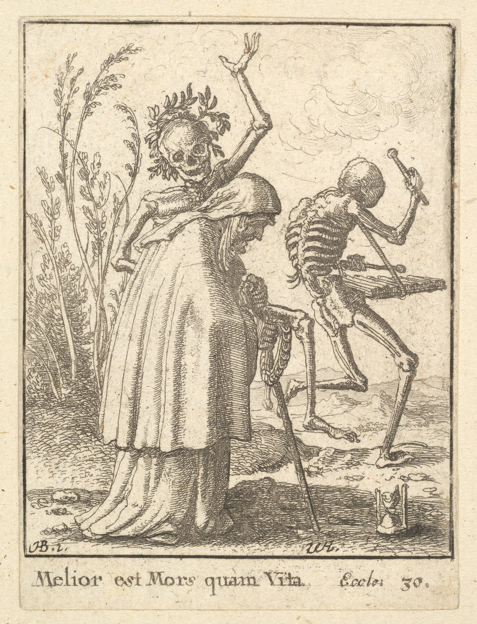 Öregasszony, a Haláltáncból, 1651. alkotó: Wenceslaus Hollar