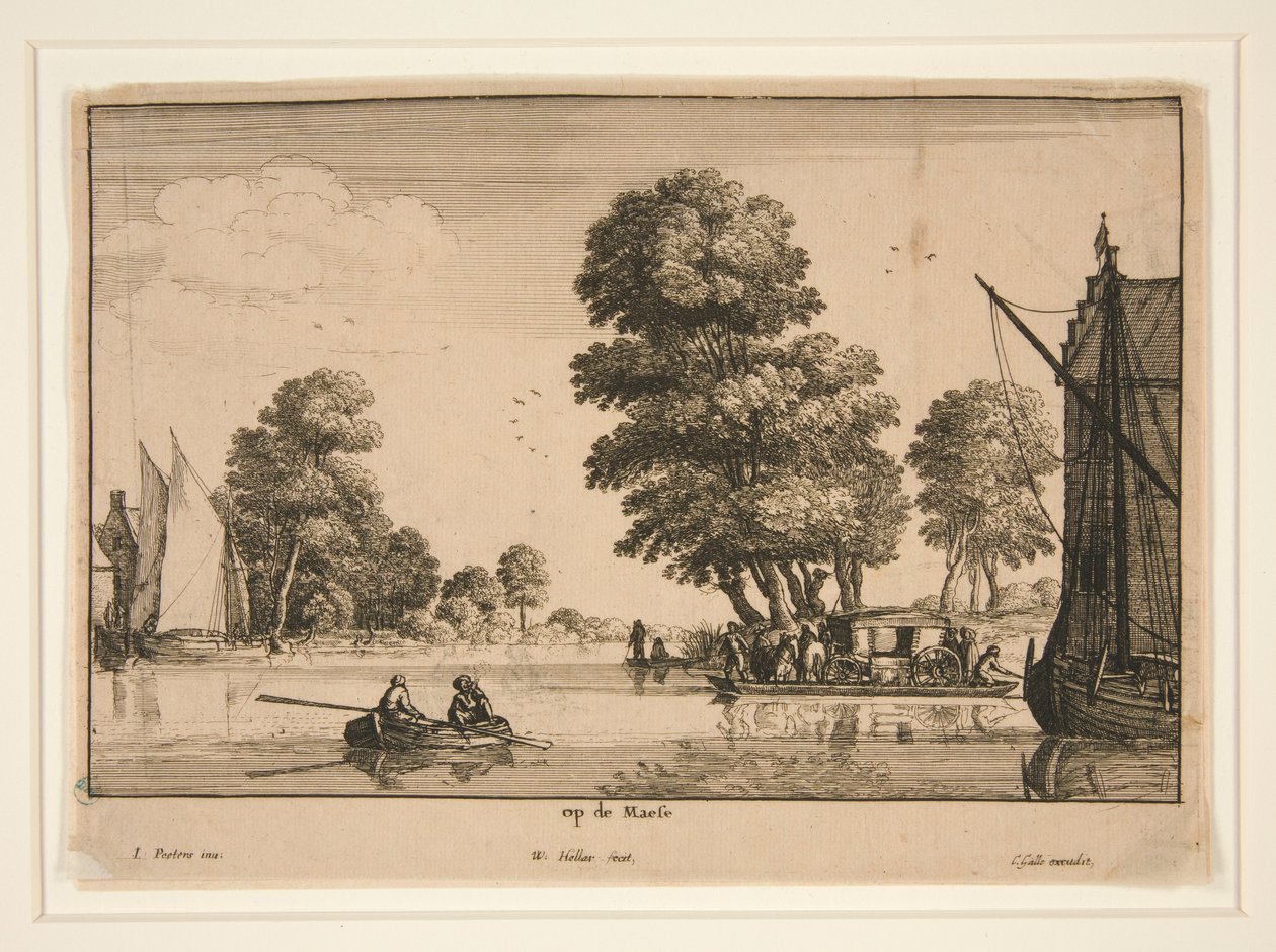 A Meuse folyón [Folyóparti látkép] alkotó: Wenceslaus Hollar
