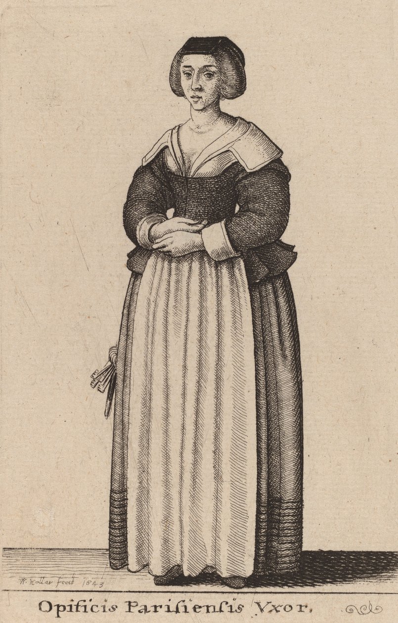 Egy párizsi munkás felesége, 1643 alkotó: Wenceslaus Hollar