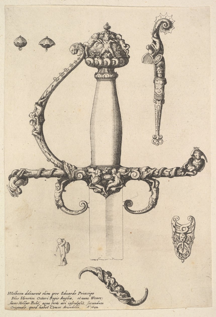 Díszkardmarkolat, 1642. alkotó: Wenceslaus Hollar