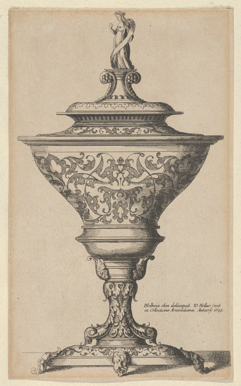 Díszes serleg maszktalpon, 1645., 1645. alkotó: Wenceslaus Hollar