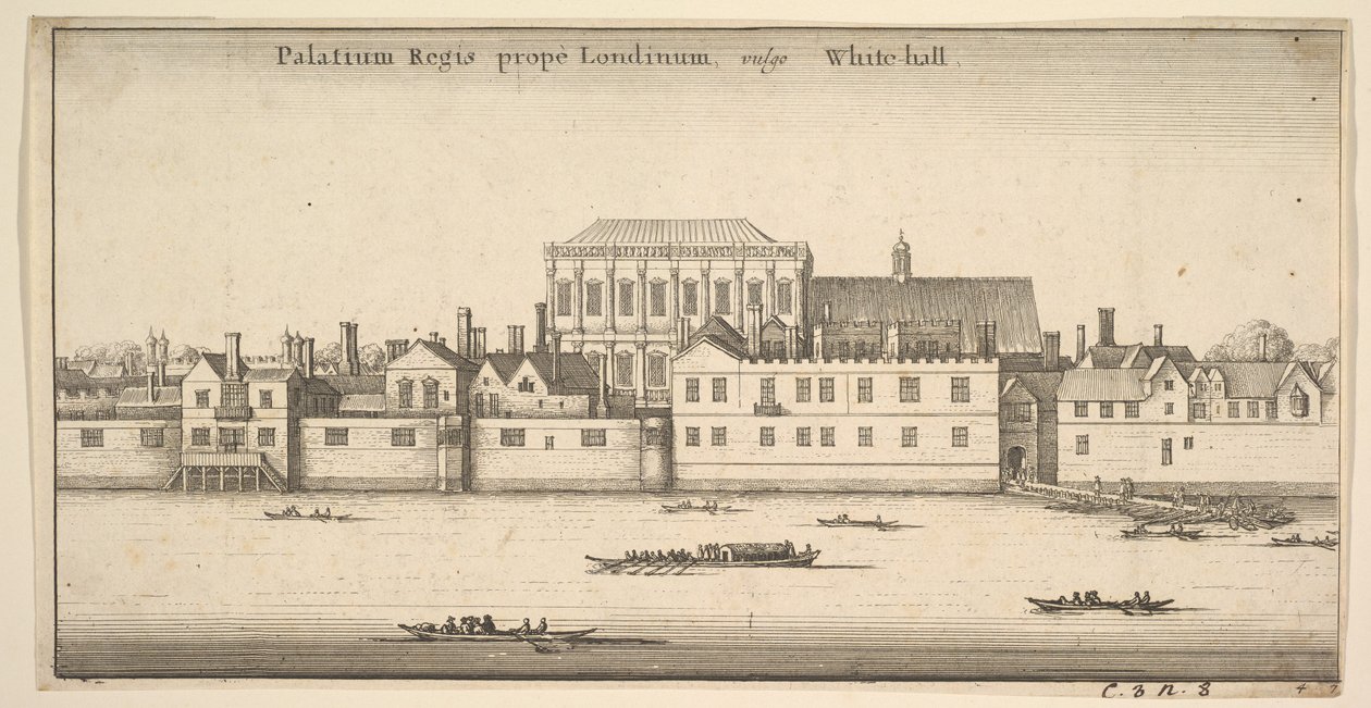 A London melletti Királyi Palota, közismert nevén White-hall Royal Palace of Whitehall, London, kb. 1647 alkotó: Wenceslaus Hollar