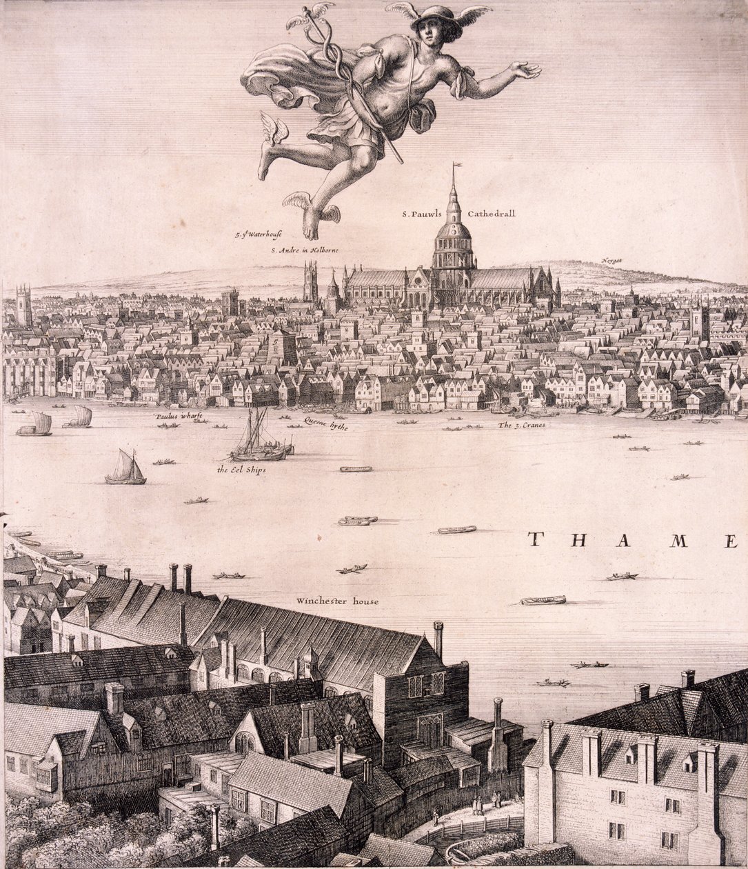 Panorámás kilátás Londonra, 1670 alkotó: Wenceslaus Hollar