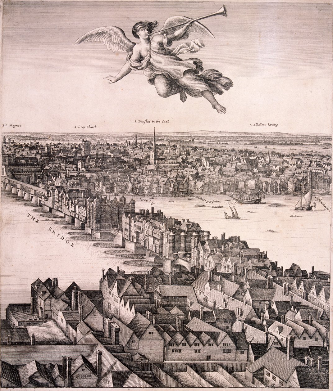 Panorámás kilátás Londonra, 1670 alkotó: Wenceslaus Hollar