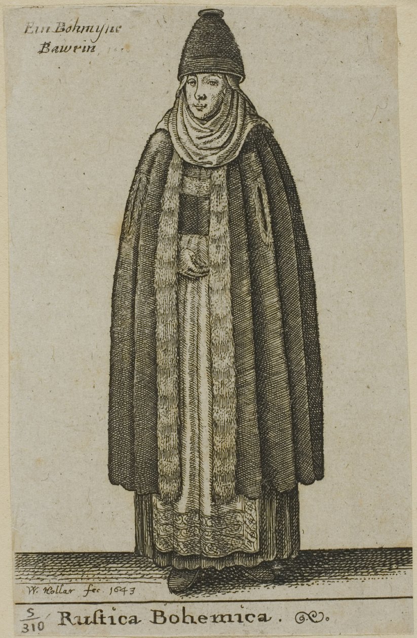 Parasztasszony Csehországból alkotó: Wenceslaus Hollar