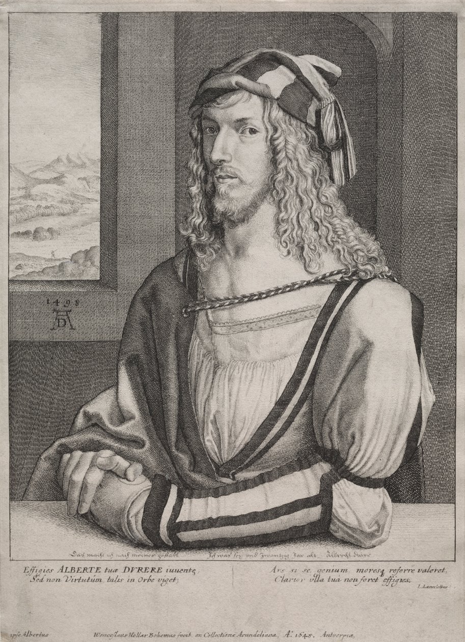 Albrecht Dürer portréja, 26 évesen alkotó: Wenceslaus Hollar