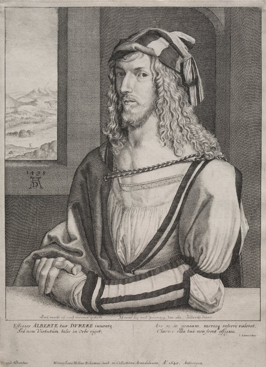 Albrecht Dürer portréja, 26 évesen alkotó: Wenceslaus Hollar