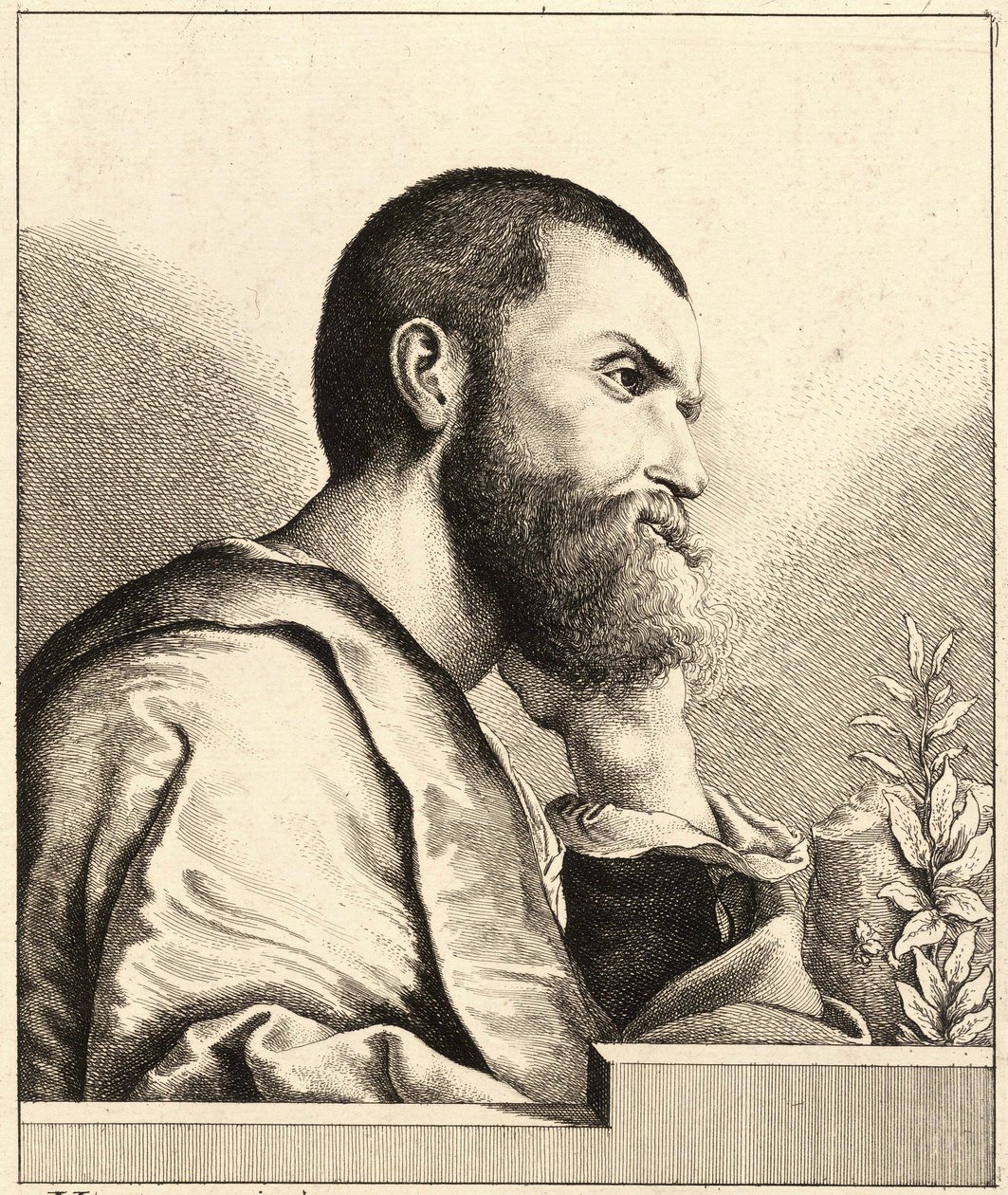 Pietro Aretino portréja fiatal férfiként 1650 körül alkotó: Wenceslaus Hollar