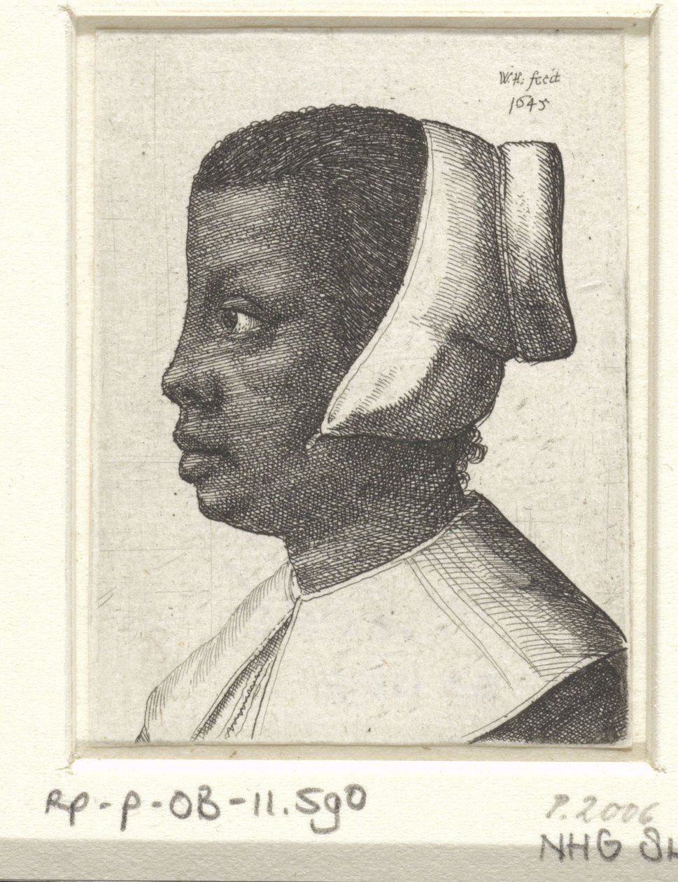 Egy fiatal fekete nő portréja alkotó: Wenceslaus Hollar