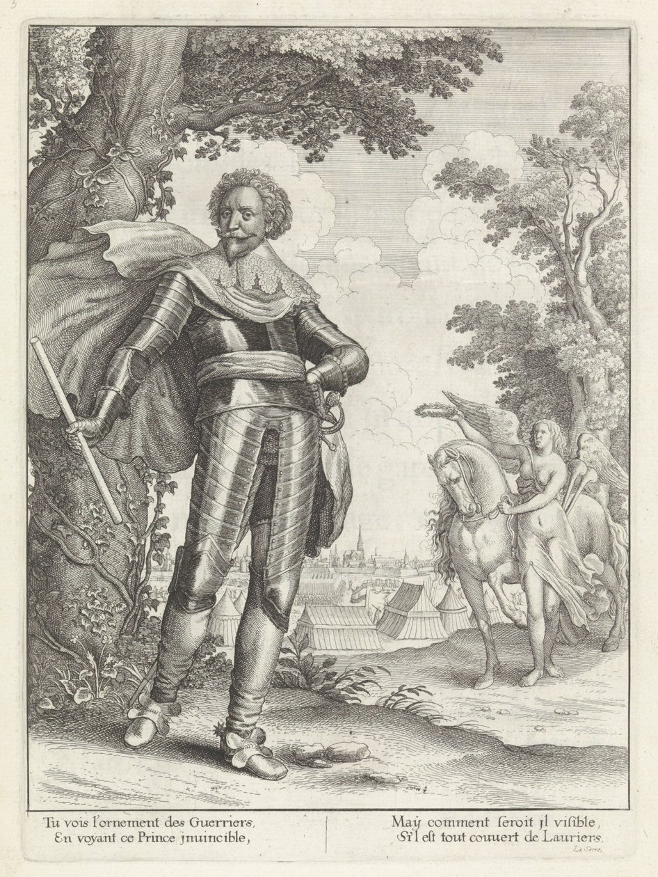 Portré van Frederik Hendrik, prins van Oranje A legkeresztényebb király anyja királynőjének Hollandia Egyesült Tartományaiba való belépésének története. (sorozat címe) alkotó: Wenceslaus Hollar