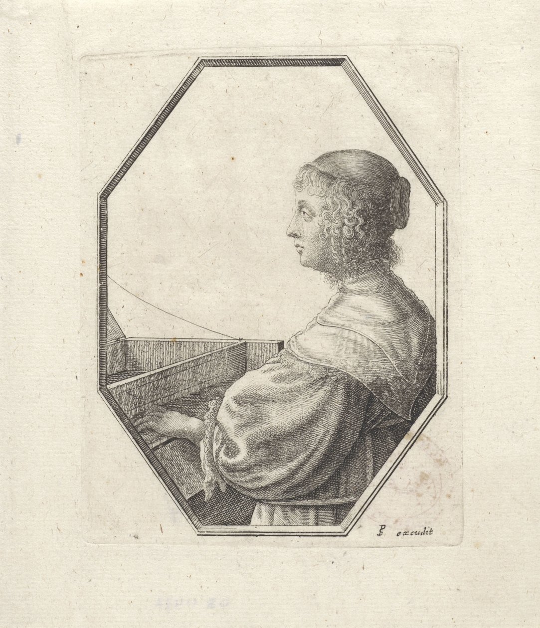 Nő portréja egy virginál mögött alkotó: Wenceslaus Hollar