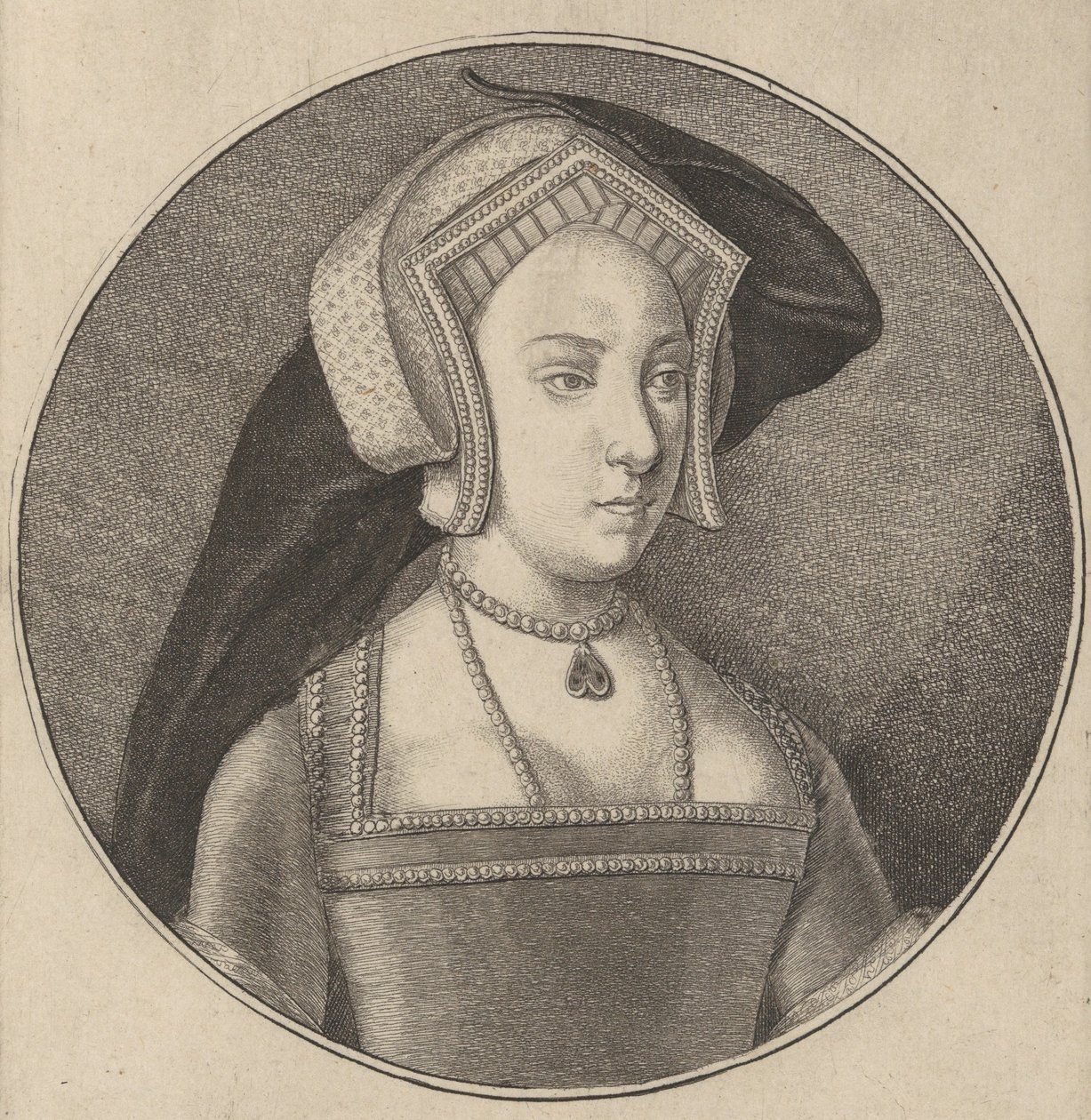 Mária hercegnő, VIII. Henrik angol király lánya, 1647. alkotó: Wenceslaus Hollar