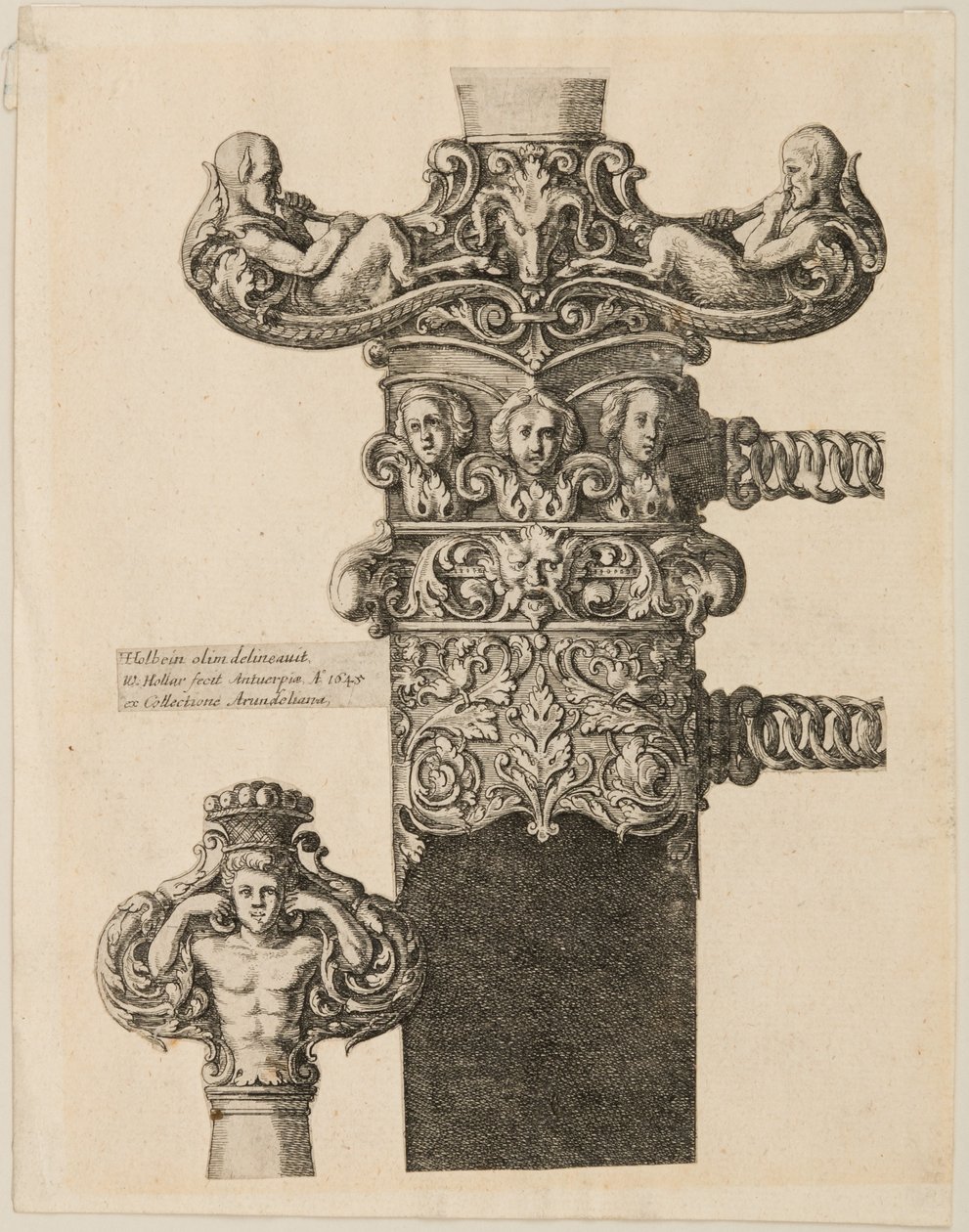 Nyomtatvány minták egy ütőhöz, quillonokhoz és medálokhoz, 1645. alkotó: Wenceslaus Hollar