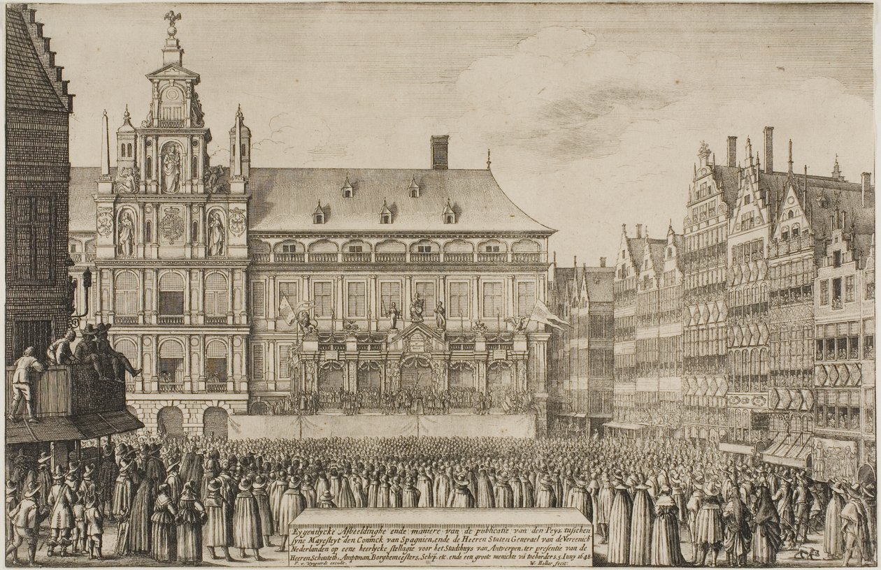 A Münsteri Szerződés kihirdetése alkotó: Wenceslaus Hollar