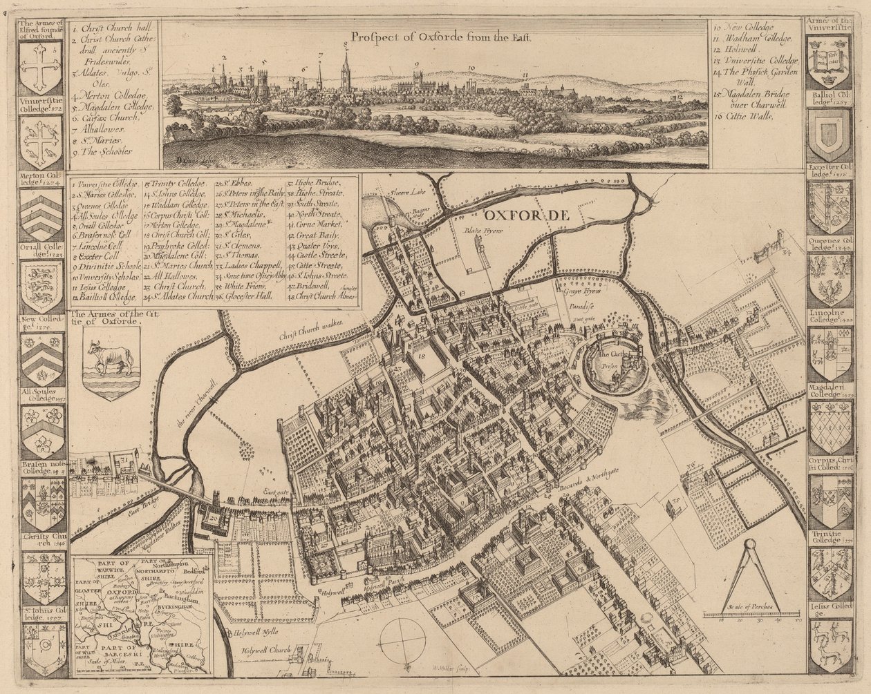 Oxford kilátásai. alkotó: Wenceslaus Hollar