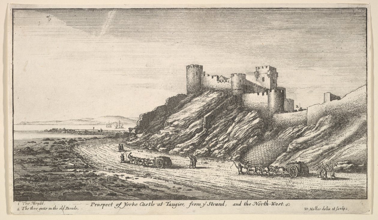 A Yorke-kastély kilátása Tangierben, ye Strand felől és északnyugaton, 1669-73. alkotó: Wenceslaus Hollar