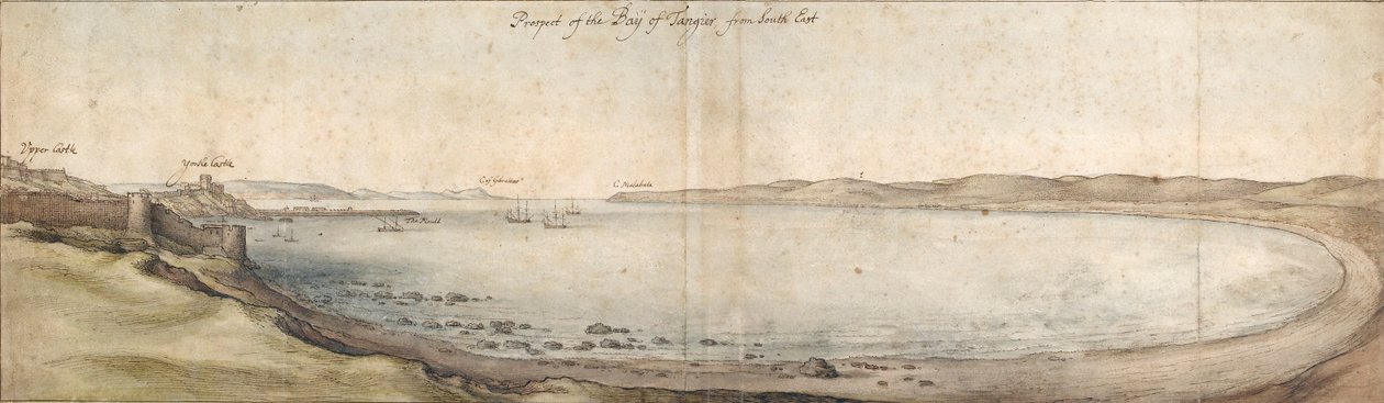 A Tanger-öböl kilátása délkelet felől, 17. század közepe alkotó: Wenceslaus Hollar