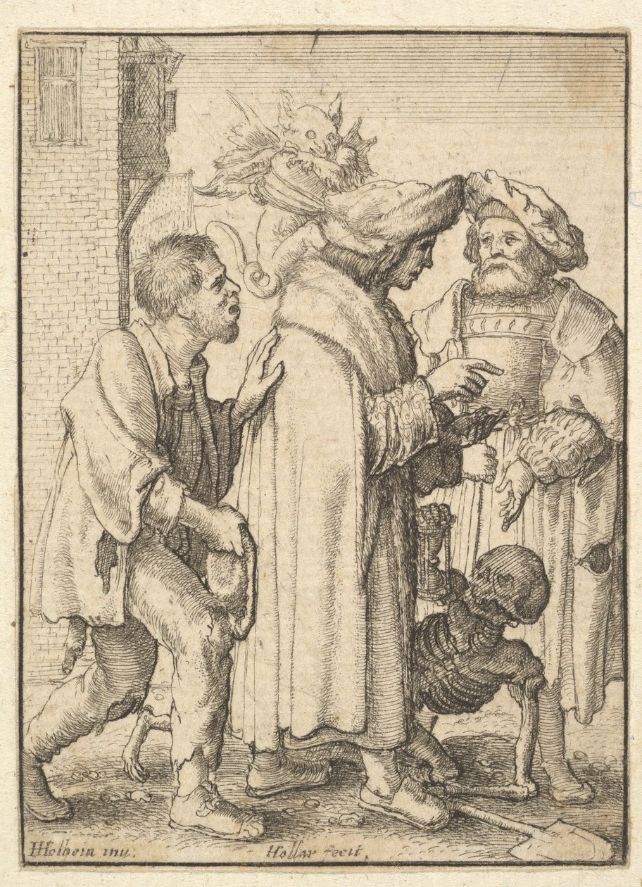 Gazdag ember, a haláltáncból, 1651. alkotó: Wenceslaus Hollar