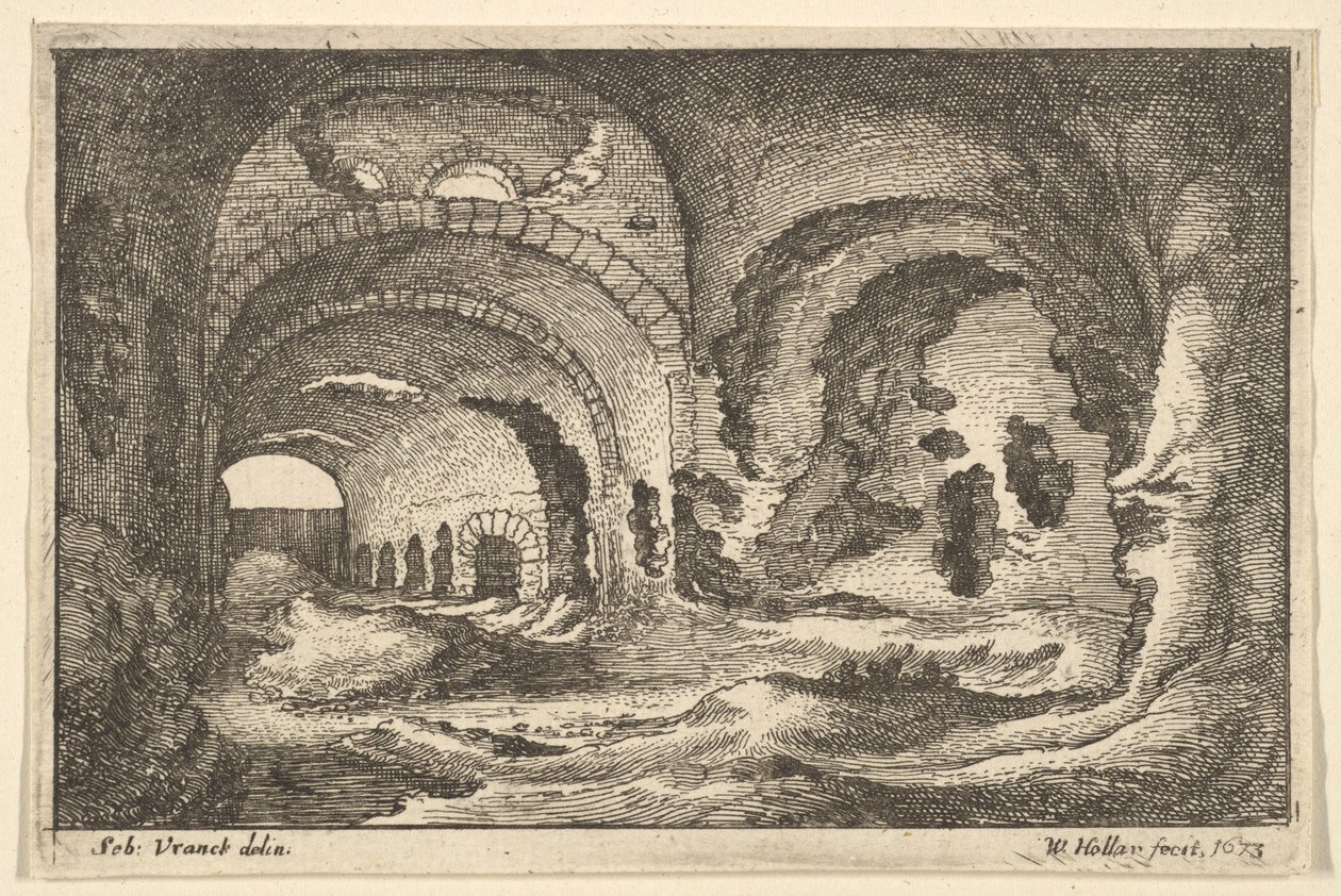 Római maradványok Tivoliban, 1673. alkotó: Wenceslaus Hollar