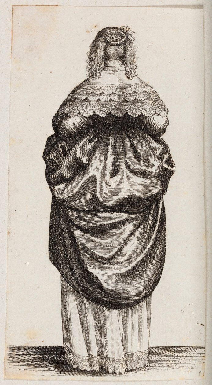 Hátulról látott nő alkotó: Wenceslaus Hollar