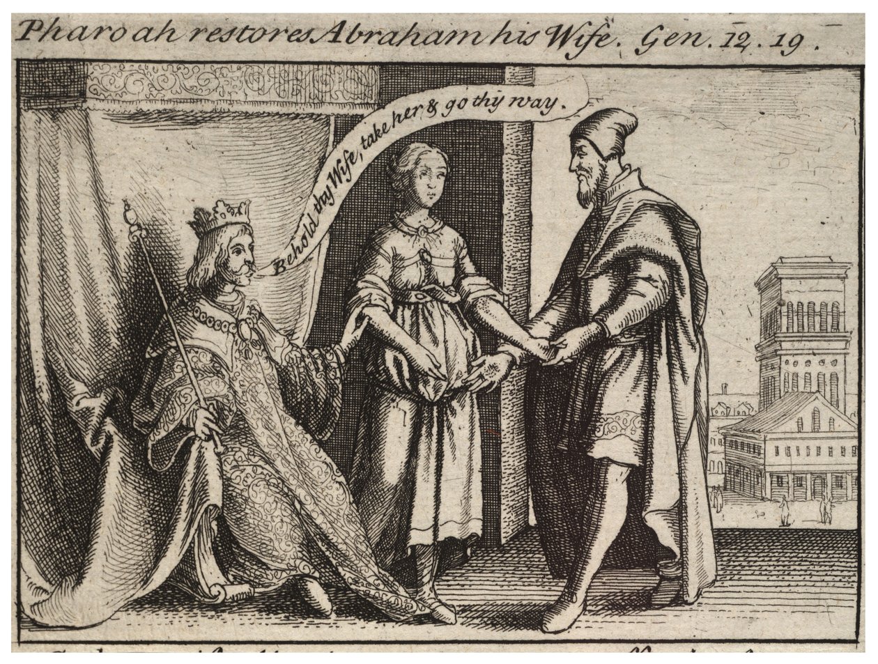 Sára visszaadta Ábrahámnak. 2. állapot alkotó: Wenceslaus Hollar