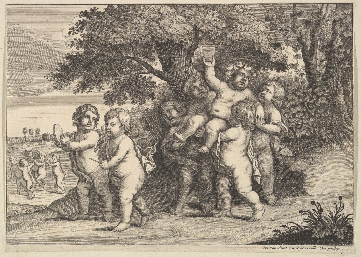 Hét fiú, 1625-77. alkotó: Wenceslaus Hollar