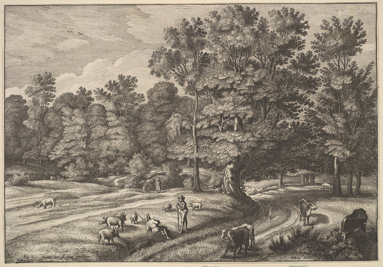 Pásztorok az erdőben, 1648-50. alkotó: Wenceslaus Hollar