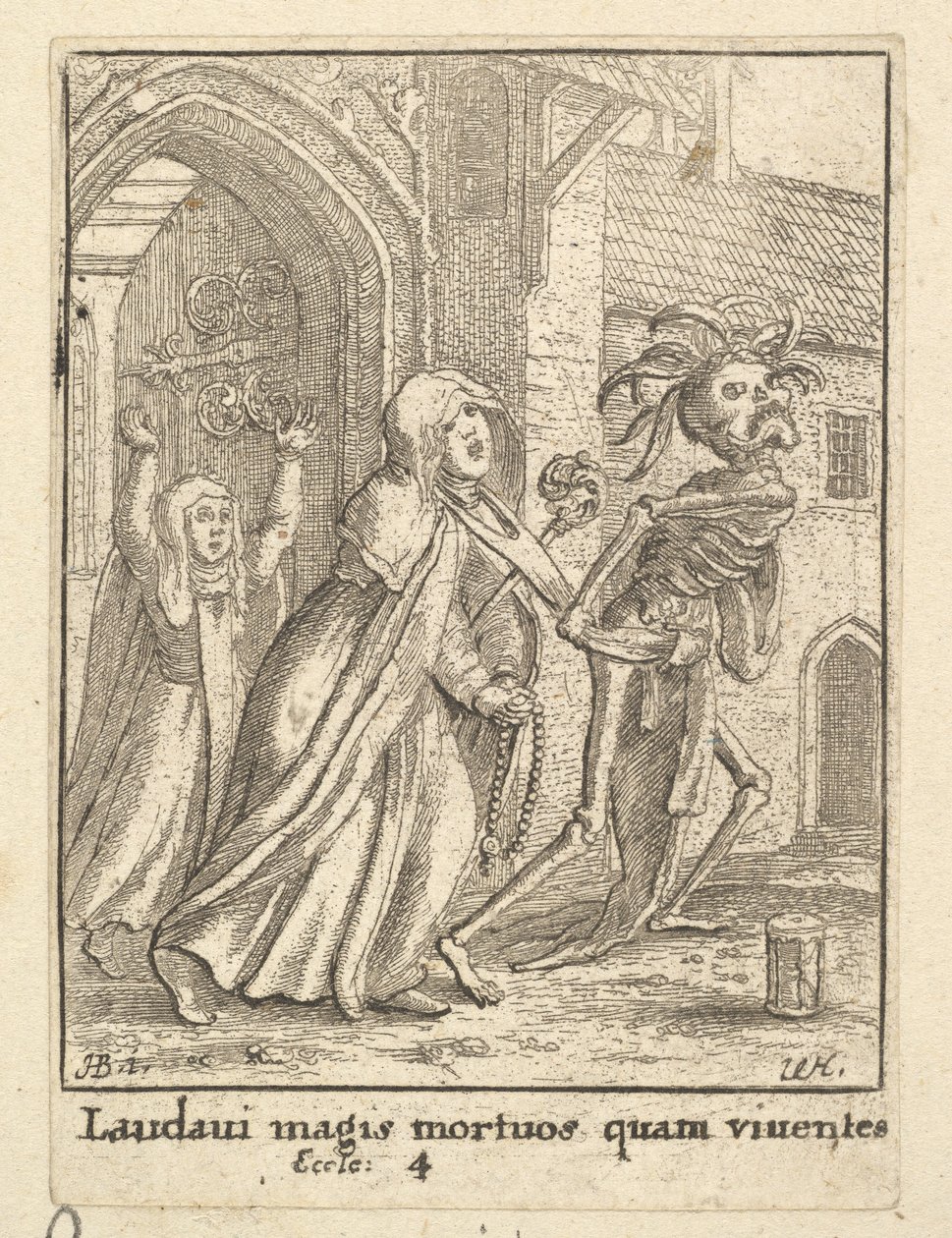 Az apátnő, a haláltáncból, 1651. alkotó: Wenceslaus Hollar