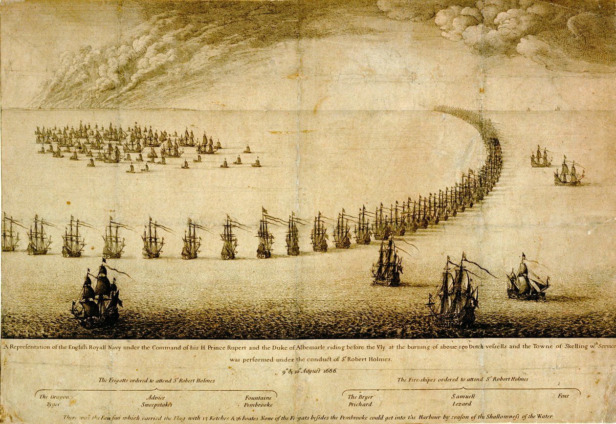 Az angol haditengerészet a Vly előtt alkotó: Wenceslaus Hollar