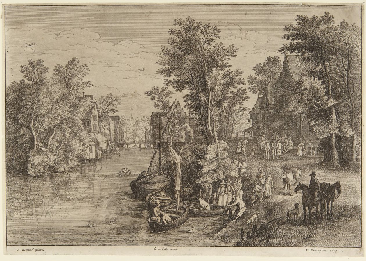 A komp a faluban alkotó: Wenceslaus Hollar