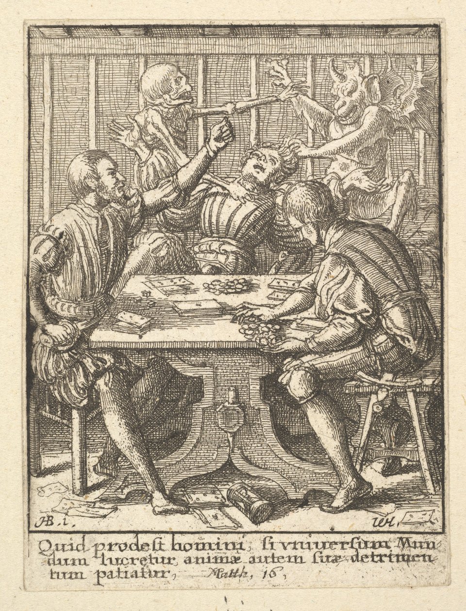 A Játékmesterek, a haláltáncból, 1651. alkotó: Wenceslaus Hollar