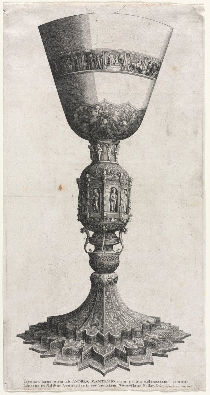 A nagy kehely figurákkal díszítve alkotó: Wenceslaus Hollar