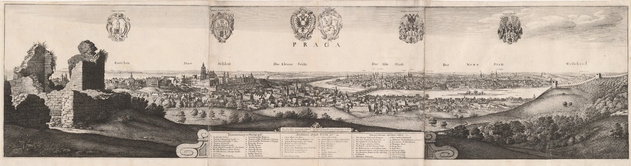 Prága nagy kilátása, 1649. alkotó: Wenceslaus Hollar