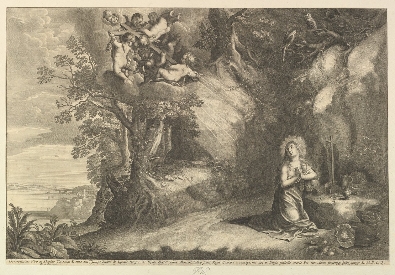 A térdelő Magdolna, 1625-77. alkotó: Wenceslaus Hollar