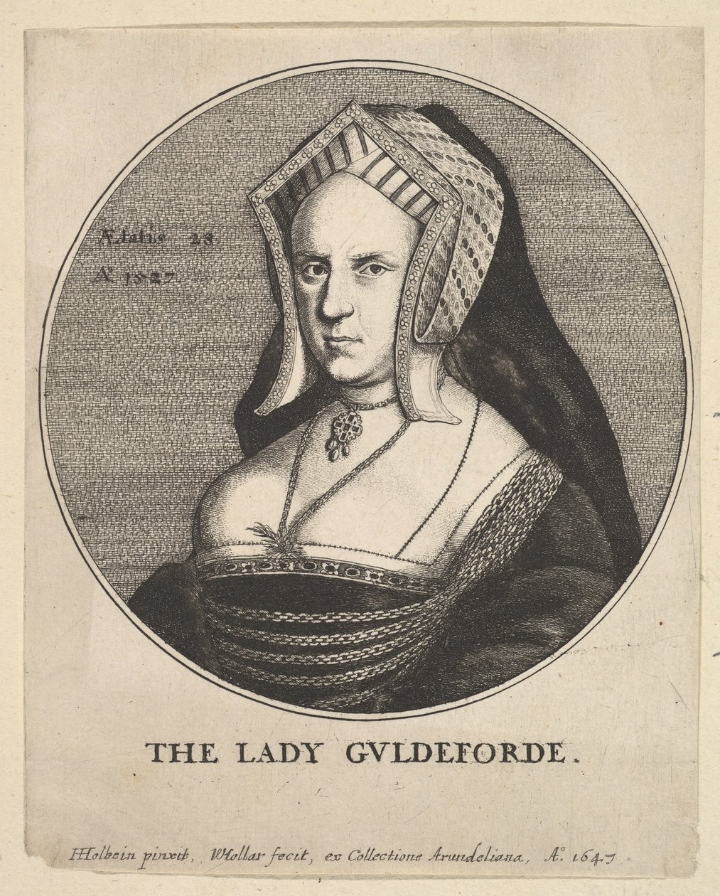Lady Guldeforde Mary, Lady Guildford, 1647. alkotó: Wenceslaus Hollar