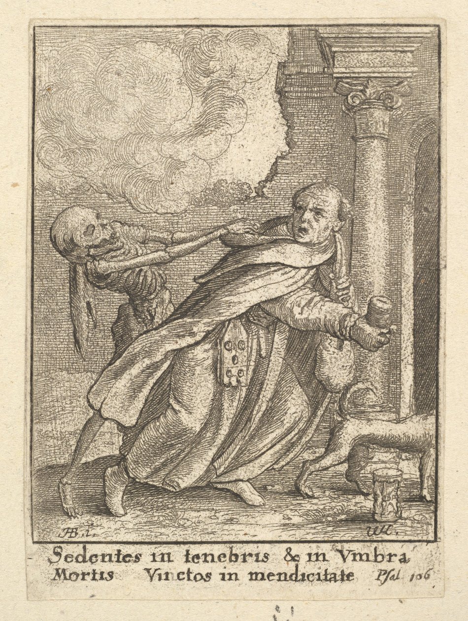 A szerzetes, a haláltáncból, 1651. alkotó: Wenceslaus Hollar