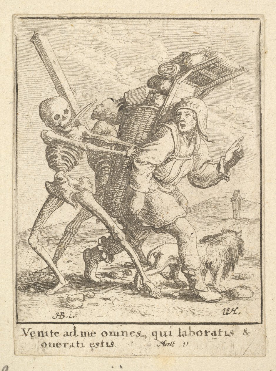 Pedlar, a Haláltáncból, 1651. alkotó: Wenceslaus Hollar