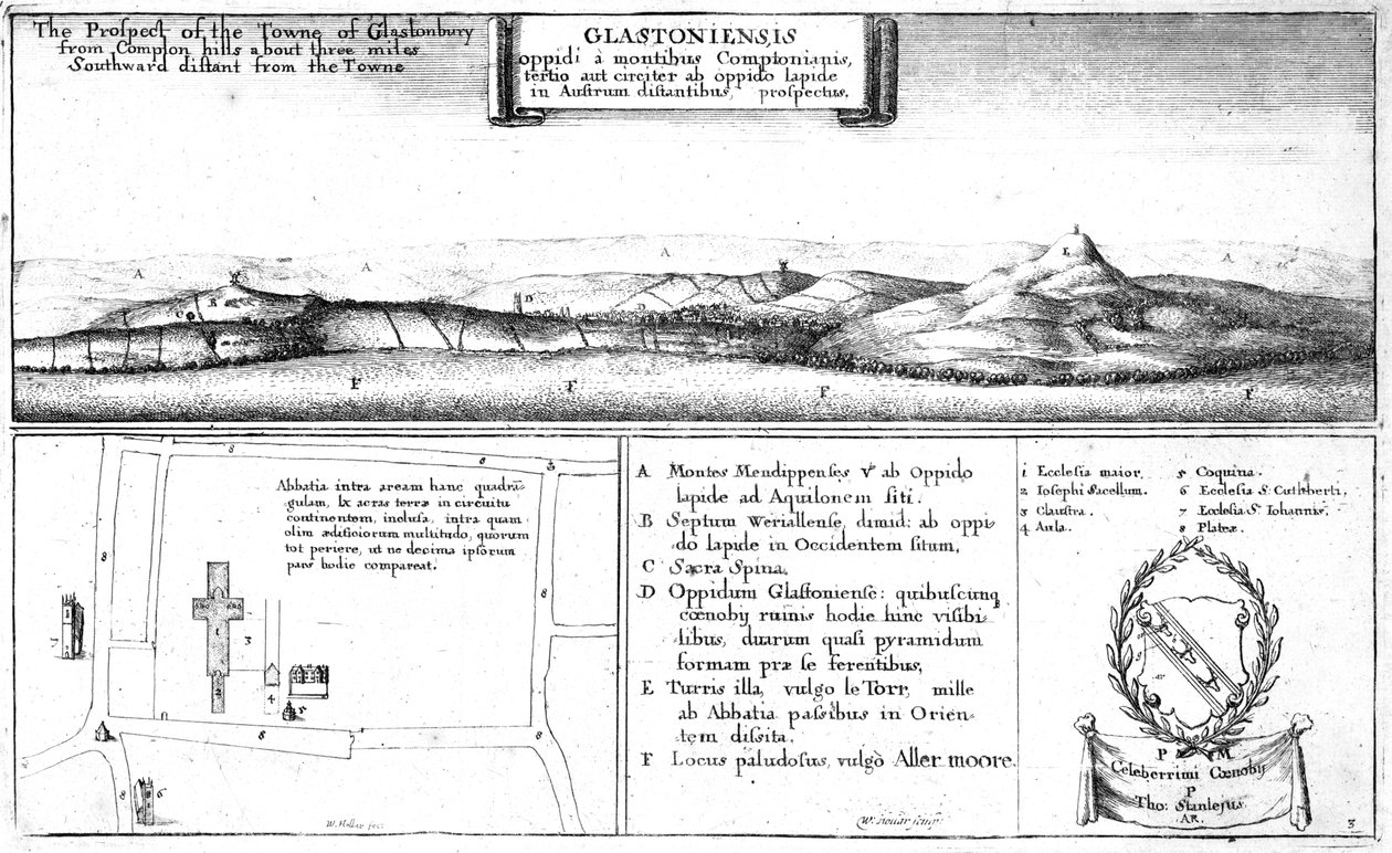 Glastonbury városának kilátása, 17. század vége alkotó: Wenceslaus Hollar