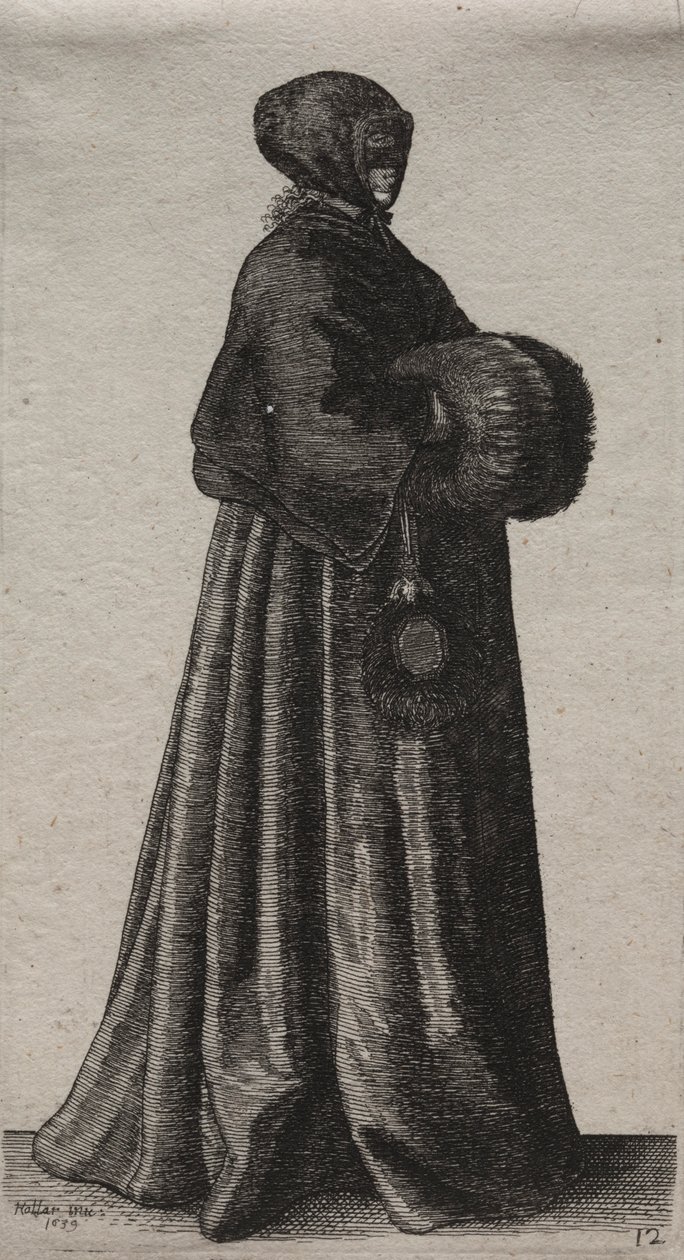 Az angol nők számos szokása, a nemességtől a vidéki nőkig..., 1639. alkotó: Wenceslaus Hollar