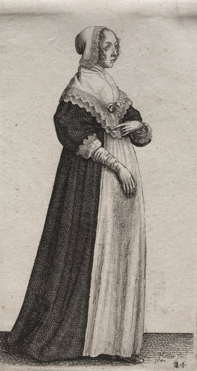 Az angol nők számos szokása, a nemességtől a vidéki nőkig..., 1640. alkotó: Wenceslaus Hollar