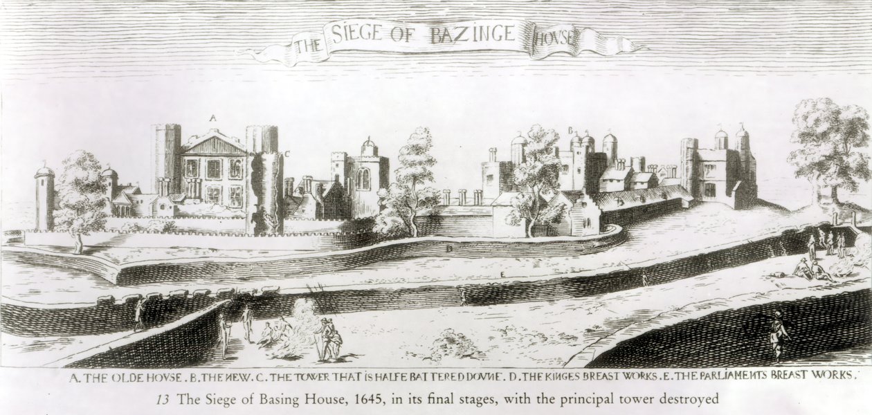 Basing House ostroma, 1645 alkotó: Wenceslaus Hollar