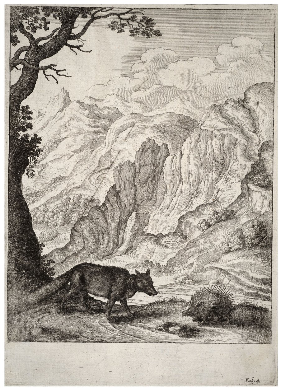 A róka és a disznótoros. 2. állapot alkotó: Wenceslaus Hollar