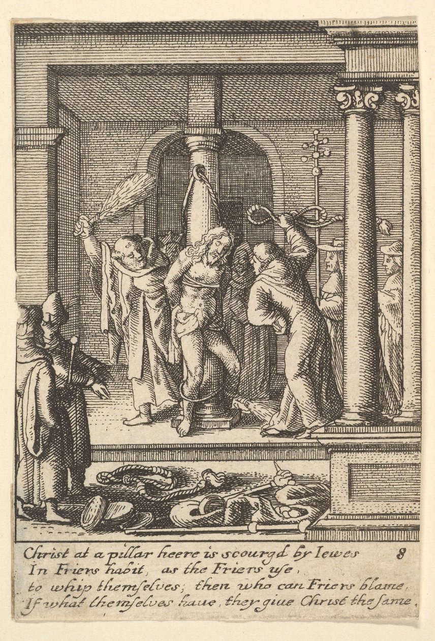 A korbácsolás, 1625-77. alkotó: Wenceslaus Hollar