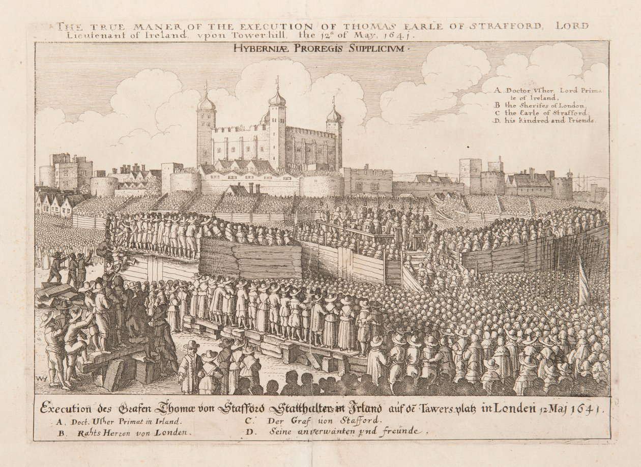 Thomas Earle of Strafford, Írország főhadnagya kivégzésének igazi módja..., 1642 körül alkotó: Wenceslaus Hollar